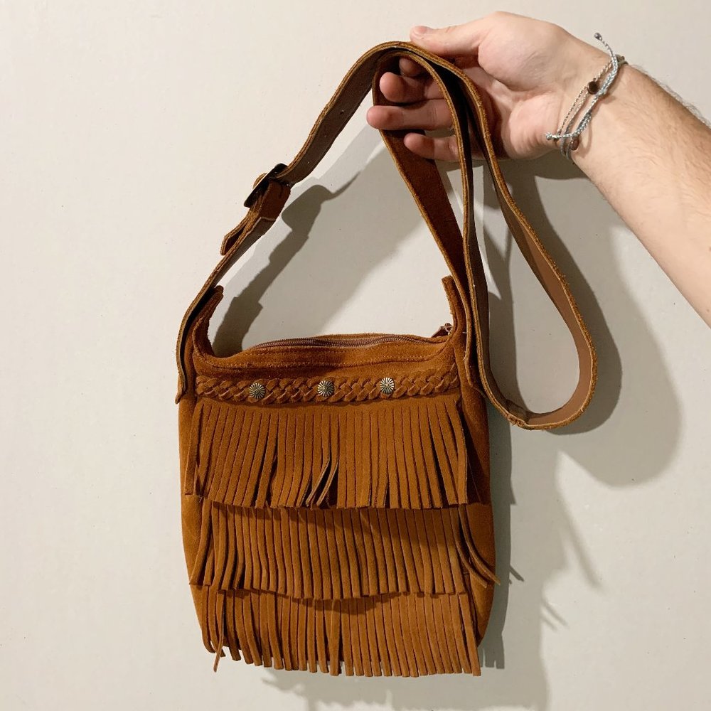 Minnetonka Brown Suede Fringe Western Purse